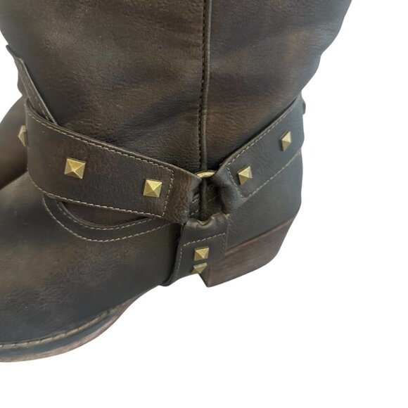 Roper Western Women's Boots Brown Vegan Leather Stud Low Heel Size 9 Women's - Picture 2 of 9